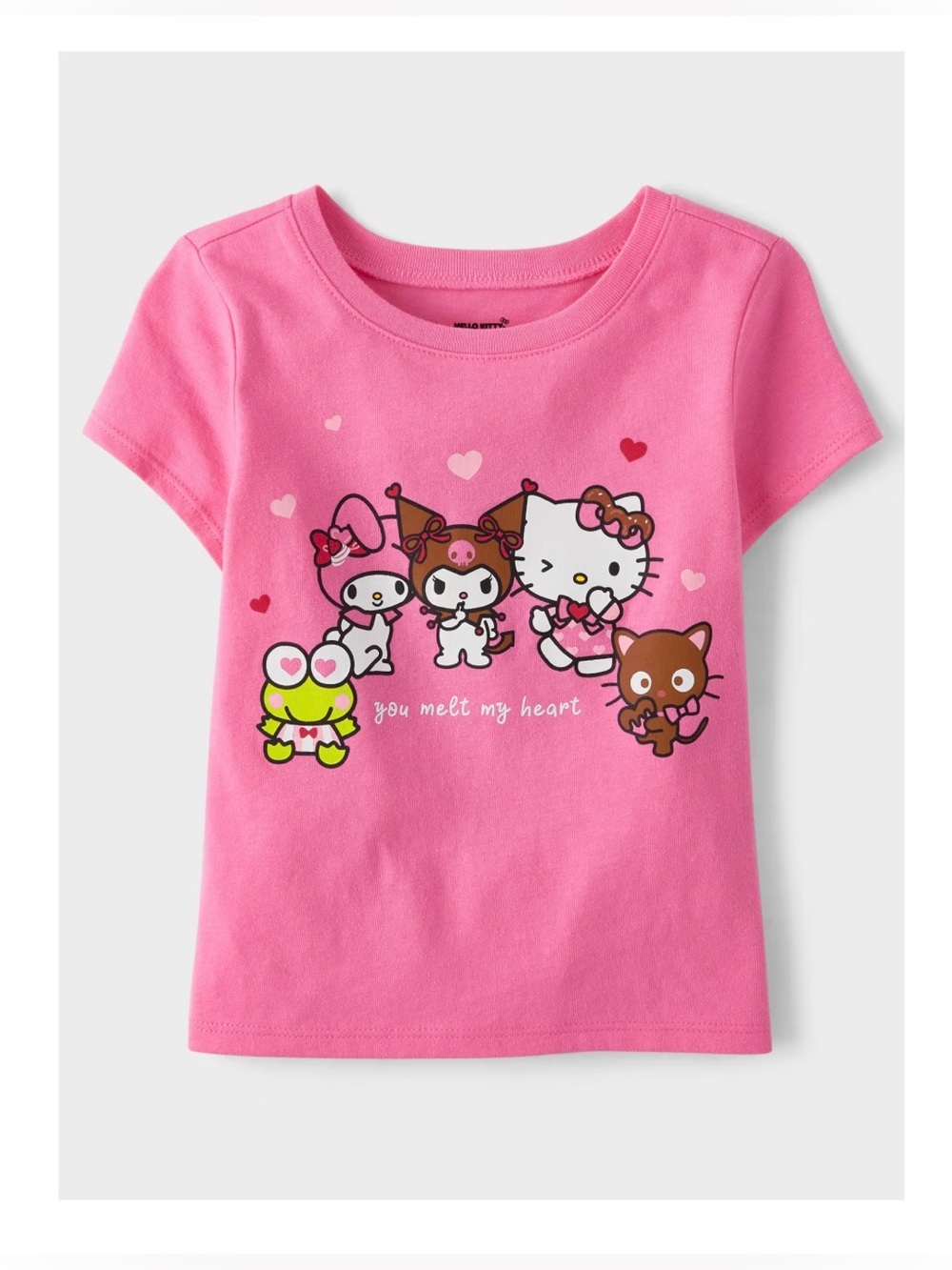 NWT:Toddler Girls Hello Kitty & Friends Melt my Heart Graphic Tee-Pink